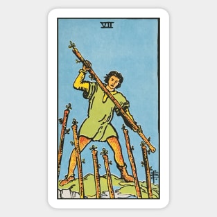 Seven of swords tarot card Sticker